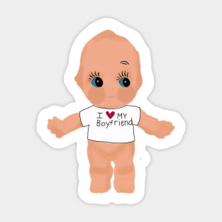 I heart my boyfriend kewpie baby Sticker